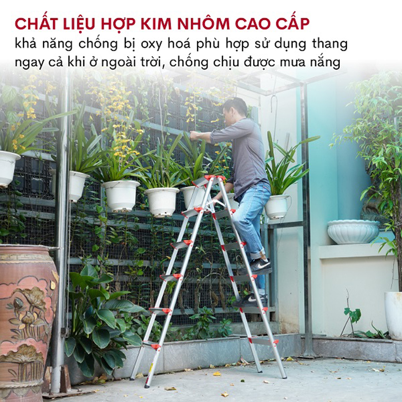 Thang nhôm gấp chữ A Fujihome DL206 - Hàng chính hãng