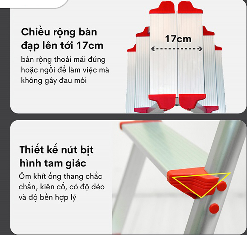Thang nhôm gấp chữ A Fujihome DL206 - Hàng chính hãng