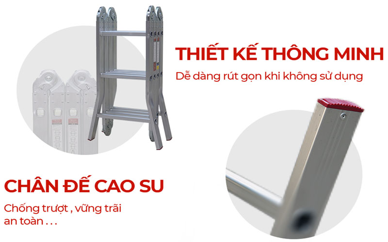 Thang nhôm gấp đa năng 4 đoạn Fujihome ML103S - Hàng chính hãng