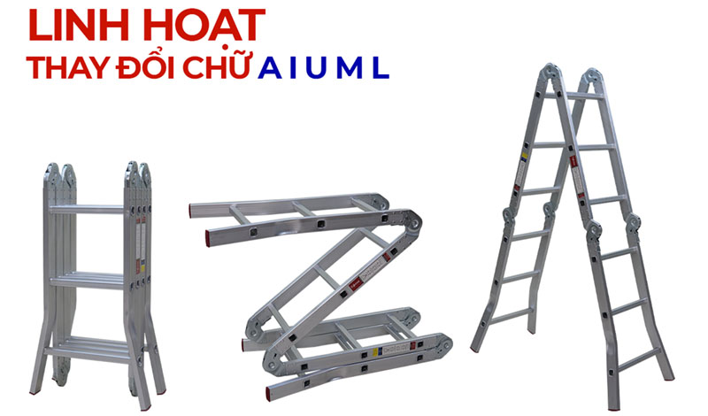 Thang nhôm gấp đa năng 4 đoạn Fujihome ML103S - Hàng chính hãng