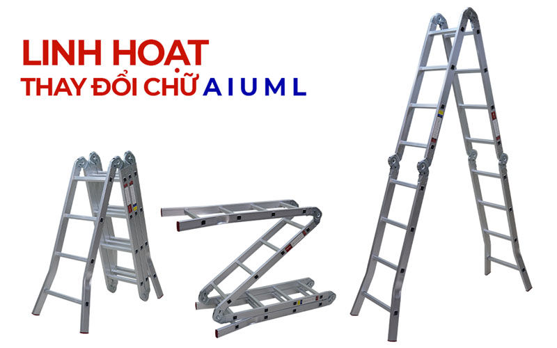 Thang nhôm gấp đa năng 4 đoạn Fujihome ML104S - Hàng chính hãng