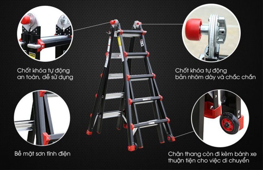 Thang nhôm gấp đa năng Nikawa NKB-43 - Hàng chính hãng