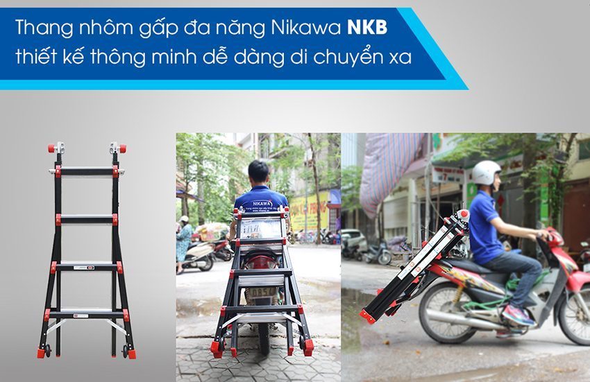 Thang nhôm gấp đa năng Nikawa NKB-45 - Hàng chính hãng