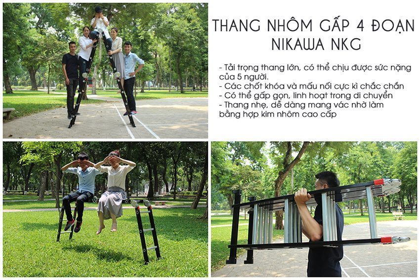 Thang nhôm gấp đoạn Nikawa NKG-43 - Hàng chính hãng