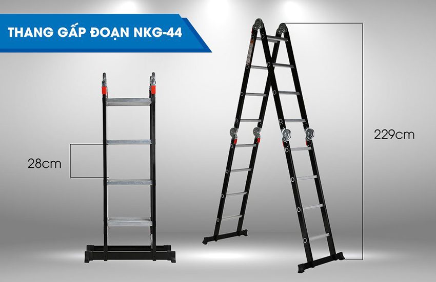 Thang nhôm gấp đoạn Nikawa NKG-44 - Hàng chính hãng