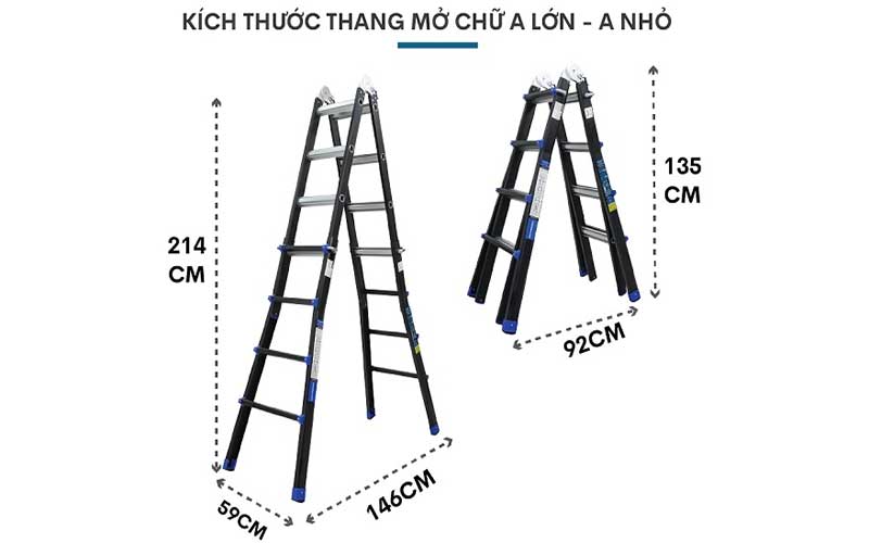 Thang nhôm gấp và rút đa năng 4 đoạn Advindeq AML44B - Hàng chính hãng