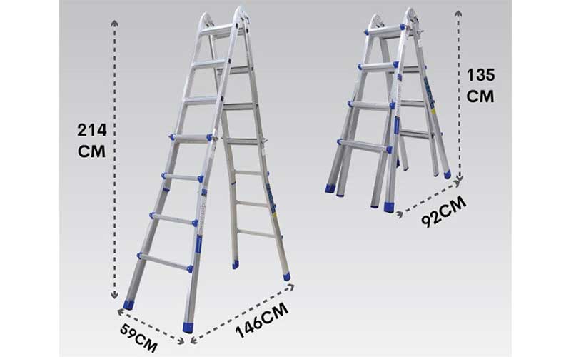 Thang nhôm gấp và rút đa năng 4 đoạn Advindeq AML44W - Hàng chính hãng