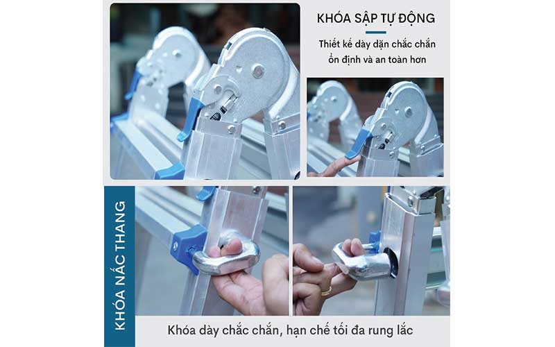 Thang nhôm gấp và rút đa năng 4 đoạn Advindeq AML45W - Hàng chính hãng