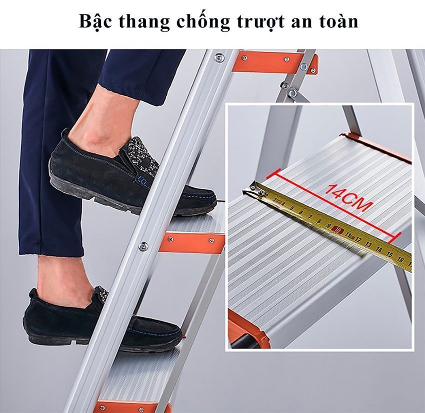 Thang nhôm ghế 5 bậc Kachi MK-150 - Hàng chính hãng