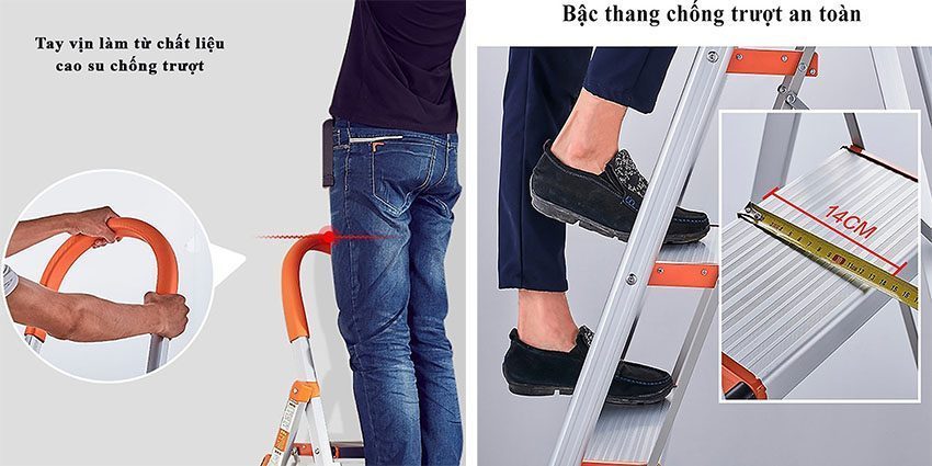 Thang nhôm ghế 6 bậc Kachi MK-151 - Hàng chính hãng