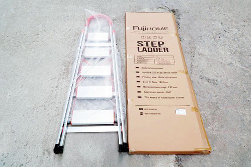 Thang nhôm ghế bản to 5 bậc Fujihome SL-305 - Hàng chính hãng