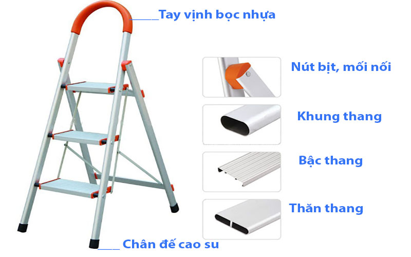 Thang nhôm ghế rút đơn Nakata TY-103B - Hàng chính hãng