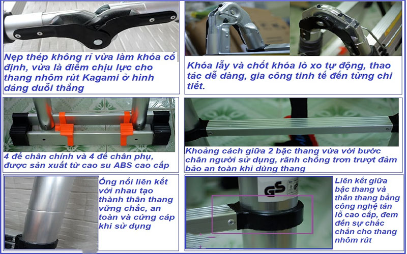 Thang nhôm rút đôi Kagami KT-62AI