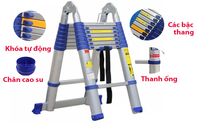 Thang nhôm rút đôi Nakata TYB-637 - Hàng chính hãng