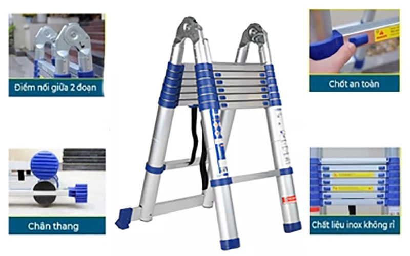 Thang nhôm rút đôi Nakata TYB-638 - Hàng chính hãng