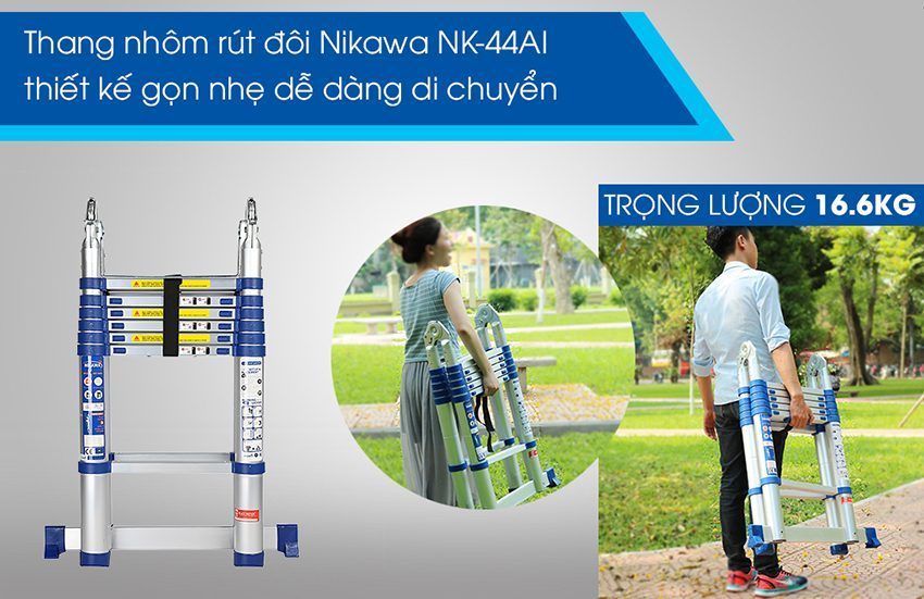 Thang nhôm rút đôi Nikawa NK-44AI - Hàng chính hãng