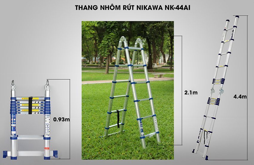 Thang nhôm rút đôi Nikawa NK-44AI - Hàng chính hãng