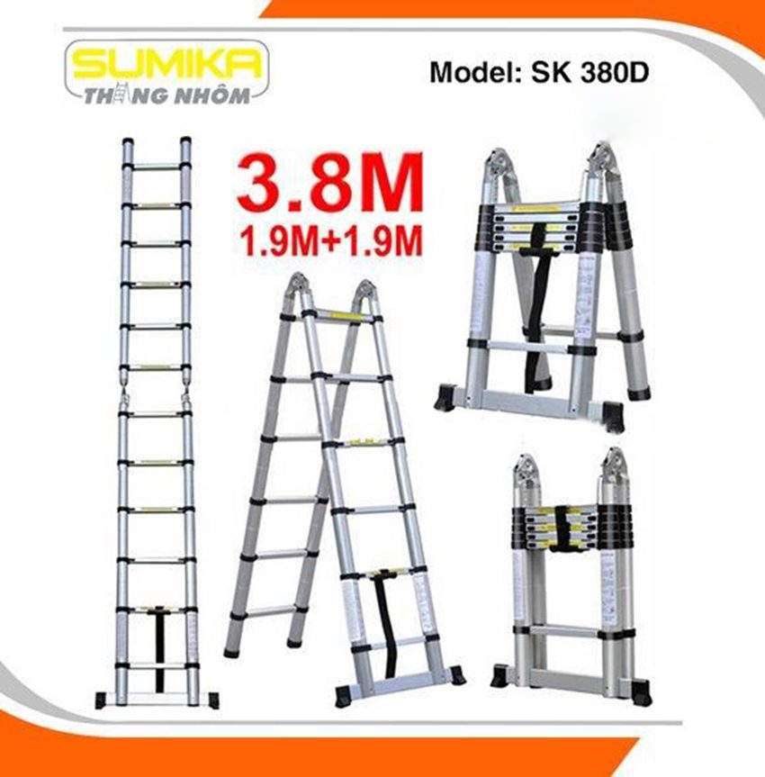 Thang nhôm rút đôi Sumika SK 380D - Hàng chính hãng