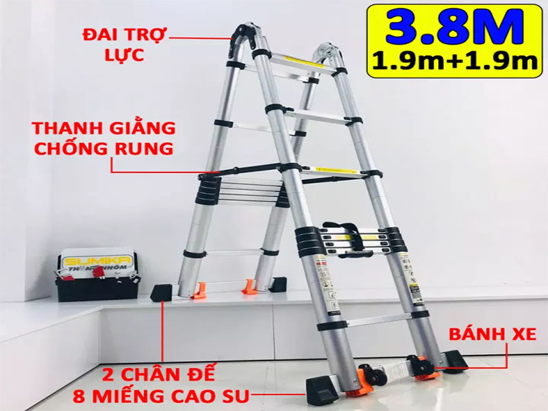 Thang nhôm rút đôi Sumika SK380D New - Hàng chính hãng