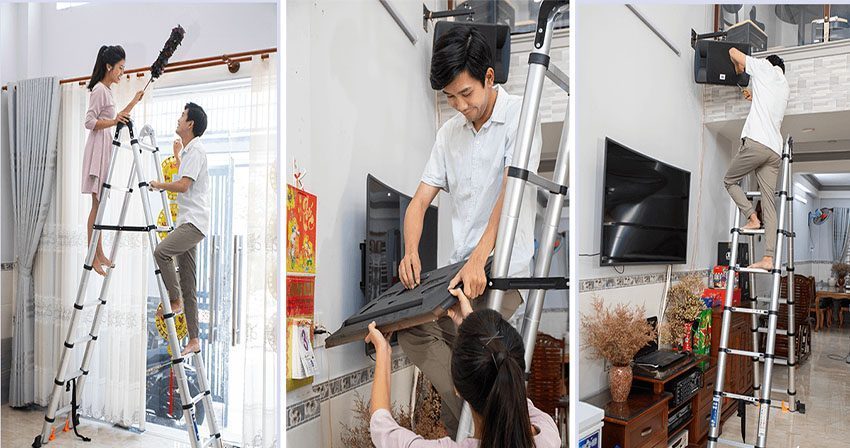 Ứng dụng của Thang nhôm rút đôi chữ A Hakawa HK-238