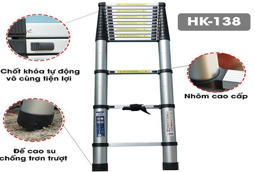 Thang nhôm rút đơn Hakawa HK-138 - Hàng chính hãng