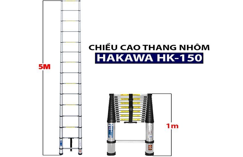 Thang nhôm rút đơn Hakawa HK-150 - Hàng chính hãng