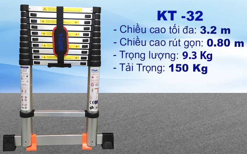 Thang nhôm rút đơn Kagami KT-32 - Hàng chính hãng