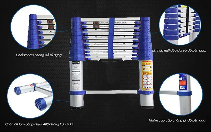 Thiết kế của Thang nhôm rút đơn Nakata TYB-611