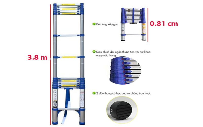 Thang nhôm rút đơn Nakata TYB-612 - Hàng chính hãng
