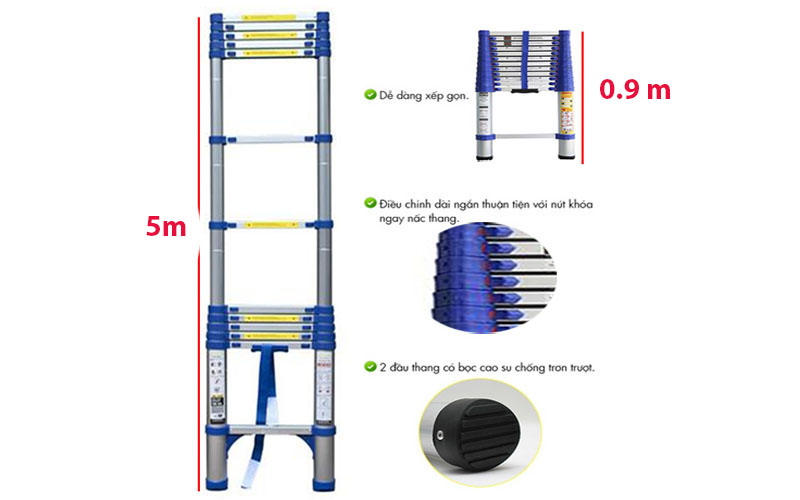 Thang nhôm rút đơn Nakata TYB-615 - Hàng chính hãng
