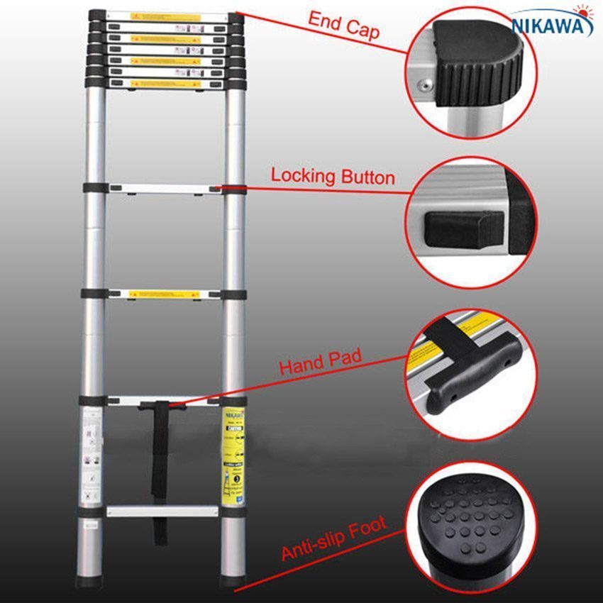 Chi tiết của thang nhôm rút đơn Nikawa NK-32