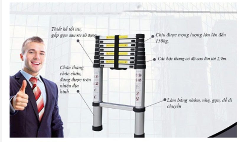 Thang nhôm rút gọn 2.9m Kachi MK86 - Hàng chính hãng