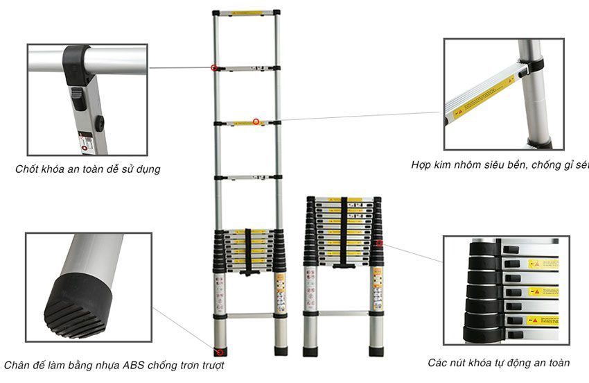 Thang nhôm xếp đơn Ameca AMC-440 - Hàng chính hãng