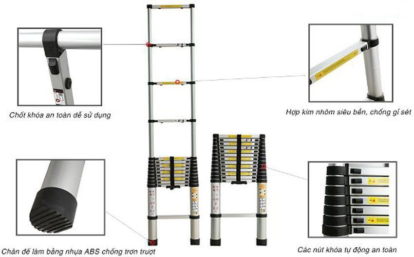 Thang nhôm xếp đơn Ameca AMC-480 - Hàng chính hãng