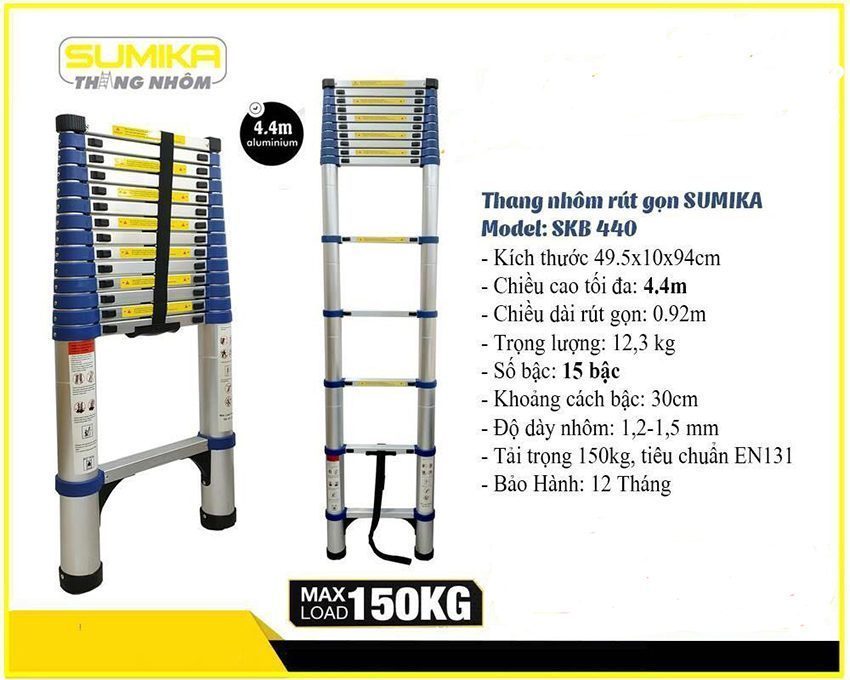 Thang nhôm rút gọn Sumika SKB-440 - Hàng chính hãng