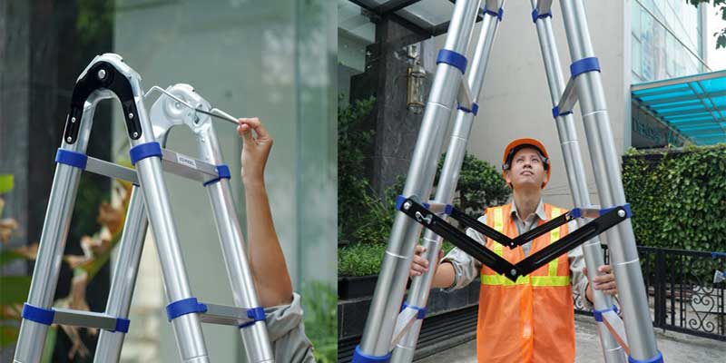 Thang nhôm rút gọn chữ A Advindeq ADT708BN - Hàng chính hãng