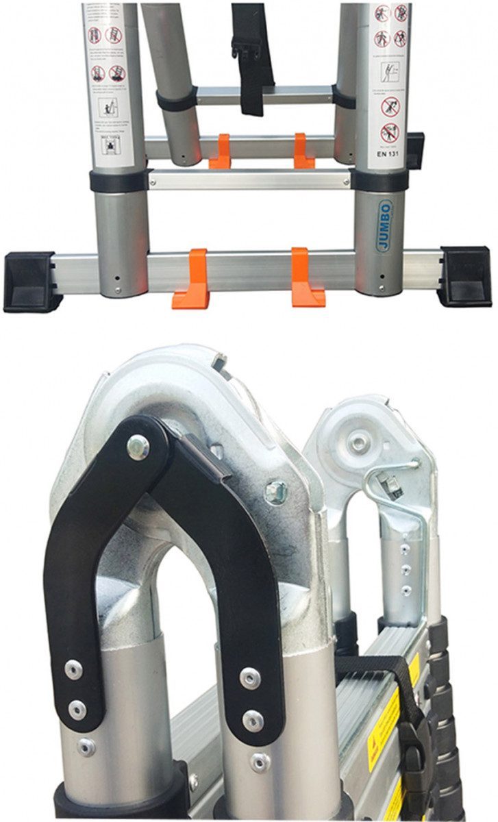Thang nhôm rút gọn chữ A cao cấp Jumbo A250 - Hàng chính hãng