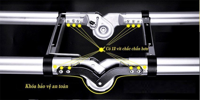 Thang nhôm rút gọn chữ A cao cấp Jumbo A250 - Hàng chính hãng