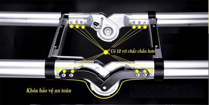 Thang nhôm rút gọn chữ A cao cấp Jumbo A280 - Hàng chính hãng