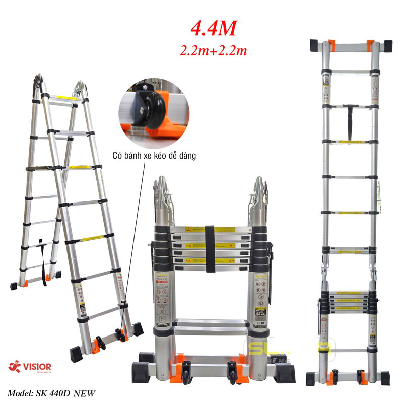 Thang nhôm rút đôi đai nhựa Sumika SK-440D NEW - Hàng chính hãng