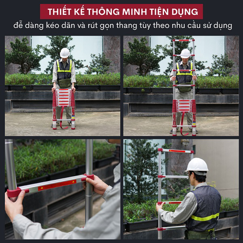 Thang nhôm rút gọn đơn FujiHome TLI500R - Hàng chính hãng