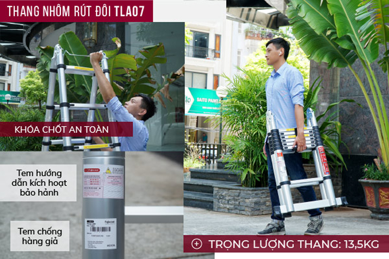 Thang nhôm rút gọn chữa A Fujihome TLA07 - Hàng chính hãng