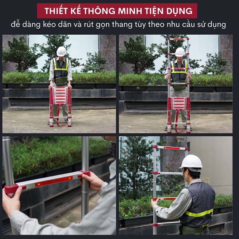 Thang inox rút gọn đơn FujiHome TLI380IR - Hàng chính hãng