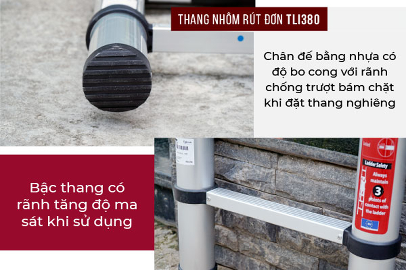 Thang nhôm rút gọn đơn Fujihome TLI440 - Hàng chính hãng