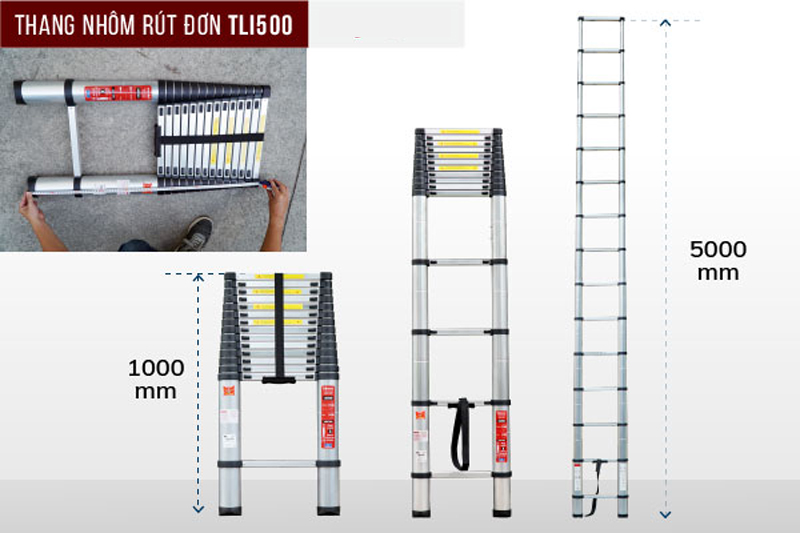 Chiều cao của thang có thể thay đổi linh hoạt