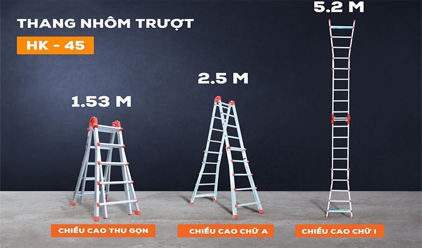 Thang nhôm trượt Hakawa HK-45 - Hàng chính hãng