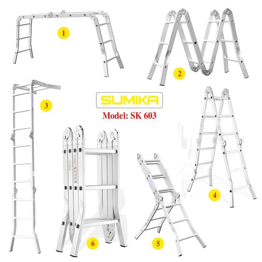 Thang nhôm xếp bốn đoạn Sumika SK-603