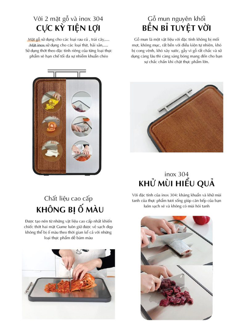 Thớt gỗ hai mặt Gume TGI-01 - Hàng chính hãng