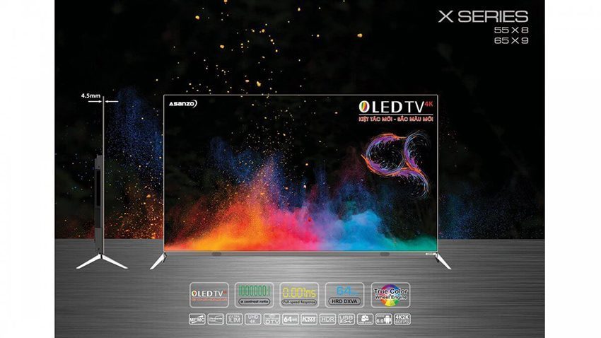 Thiết kế của tivi Oled Asanzo 55X8