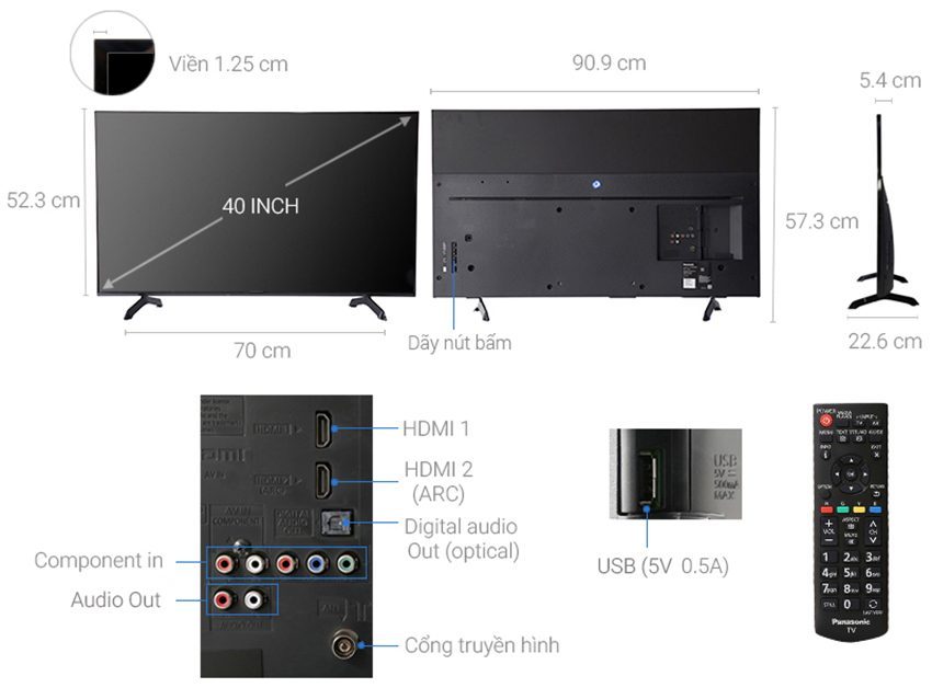 Chi tiết của Tivi Panasonic TH-40E400V